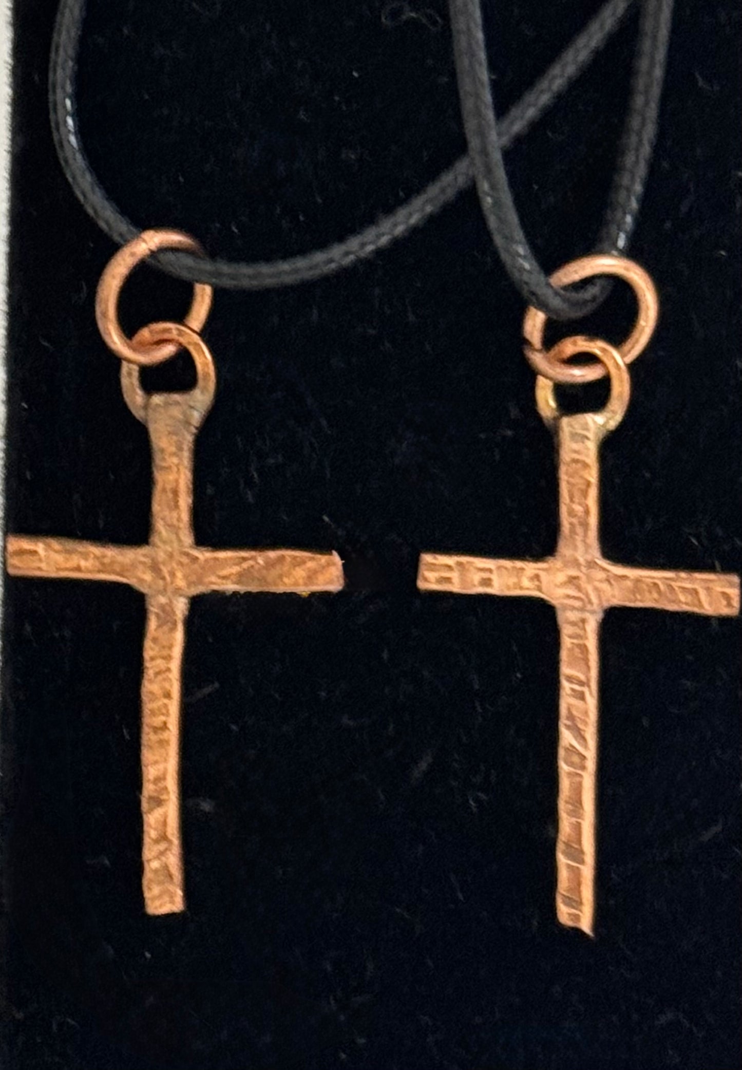 Copper Cross Pendant with cord